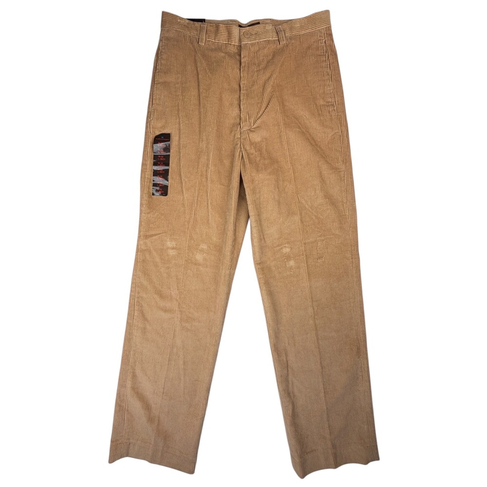 Oleg Cassini Men's 32x30/31 Camel 75% Silk Corduroy Pants NWT Flat Front - Picture 12 of 14